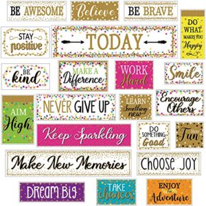 home classroom sweet motivational gallery signs, confetti and shine bulletin board motivation cards with glue point dots for bulletin board classroom school office home nursery (motivational style)