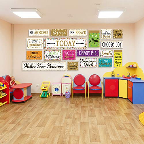 Home Classroom Sweet Motivational Gallery Signs, Confetti and Shine Bulletin Board Motivation Cards with Glue Point Dots for Bulletin Board Classroom School Office Home Nursery (Motivational Style)