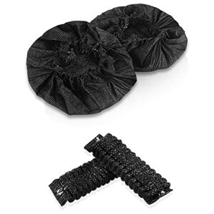 Geekria 100 Pairs Individually Wrapped Disposable Earphone Covers, Stretchable Sanitary Ear Pads Covers, Hygienic Ear Cushion Protector for Medium-Sized Earpiece Bulk Pack (Size M, Black)