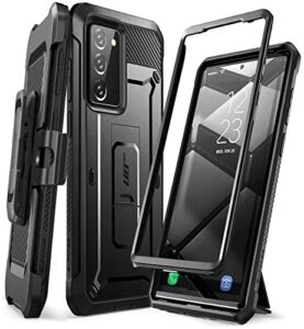 supcase unicorn beetle pro series case for samsung galaxy note 20 (2020 release), full-body rugged holster & kickstand without built-in screen protector (black)