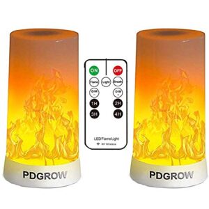 pdgrow led flame light (no remote)+ led flame light with remote timer（2 pcs/set）