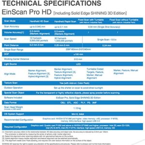 2023 EinScan Pro HD Versatility Handheld 3D Scanner with Solid Edge Shining3D Version CAD Software for Reverse Engineering, Healthcare, Manufacturing, Research, Art and Design