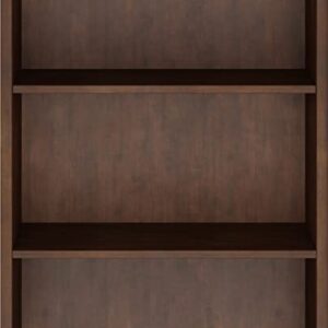 SIMPLIHOME Amherst SOLID WOOD 70 inch x 30 inch Transitional 5 Shelf Bookcase in Russet Brown with 5 Shelves, for the Living Room, Study and Office