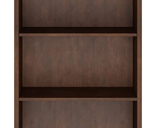 SIMPLIHOME Amherst SOLID WOOD 70 inch x 30 inch Transitional 5 Shelf Bookcase in Russet Brown with 5 Shelves, for the Living Room, Study and Office