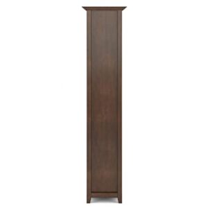 SIMPLIHOME Amherst SOLID WOOD 70 inch x 30 inch Transitional 5 Shelf Bookcase in Russet Brown with 5 Shelves, for the Living Room, Study and Office