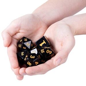 Wiz Dice Titan 25mm Dice - Large Polyhedral Dice Set for Various Role Playing Dice Games - Stardust 7 Cnt - DND Dice Set with a Clear Dice Box - Includes D4, D6, D8, D10, D10(0), D12 & D20