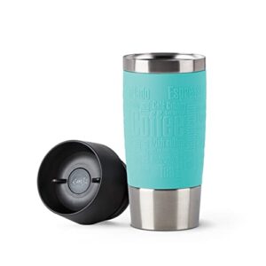 EMSA N2012900 Travel Mug Stainless Steel Thermal Insulated Cup 0.36 litres 4h Hot 8h Cold BPA Free 100% Leak-Proof Dishwasher Safe 360° Drinking Opening Mint Green 1 Piece (Pack of 1)