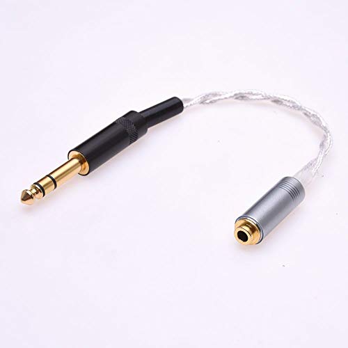 GAGACOCC 1/4 6.35mm Male to 4.4mm Female Balanced Cable Crystal Clear Silver Plated Shield Audio Cable for Sony NW-WM1Z 1A MDR-Z1R TA-ZH1ES PHA-2 Audio Adapter