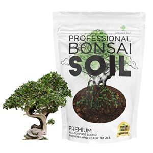bonsai soil premium all purpose blend | pre-mixed ready to use for plant support and fast drainage | large 2.2 quarts | lava, limestone pearock, calcined clay and pinebark | made in usa