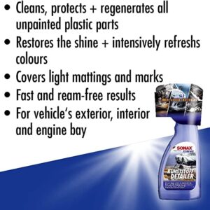 Sonax Plastic Detailer | Water Based Dressing | Shiny Plastic Dressing or Can Dilute 1:1 for Matte Finish | Perfect for Any Engine Dressing | (500ml or 16.9oz)