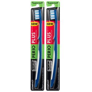 dr. collins perio plus compact toothbrush, (colors vary) (pack of 2)