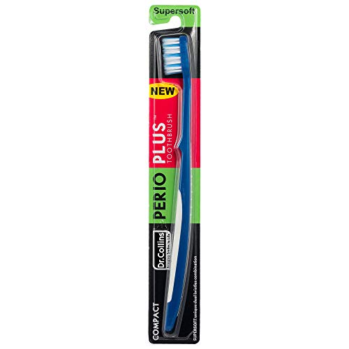 Dr. Collins Perio Plus Compact Toothbrush, (Colors Vary) (Pack of 2)