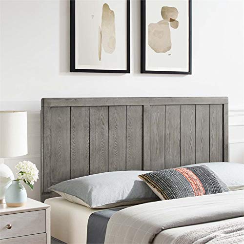 Modway Robbie Wood Twin Headboard in Gray