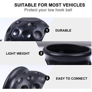 VOSAREA Plastic Tow Ball Cap 4pcs Trailer Hitch Ball Cover Trailer Ball Protector Trailer Ball Sleeve for Shop Daily Use Store Black Rubber Trailer Hitch Ball Cover