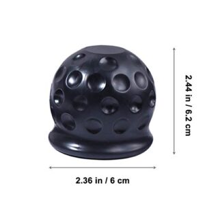 VOSAREA Plastic Tow Ball Cap 4pcs Trailer Hitch Ball Cover Trailer Ball Protector Trailer Ball Sleeve for Shop Daily Use Store Black Rubber Trailer Hitch Ball Cover