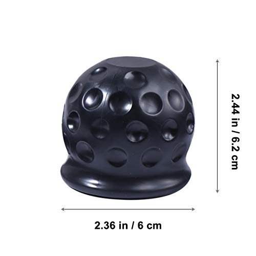 VOSAREA Plastic Tow Ball Cap 4pcs Trailer Hitch Ball Cover Trailer Ball Protector Trailer Ball Sleeve for Shop Daily Use Store Black Rubber Trailer Hitch Ball Cover