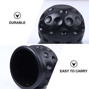 VOSAREA Plastic Tow Ball Cap 4pcs Trailer Hitch Ball Cover Trailer Ball Protector Trailer Ball Sleeve for Shop Daily Use Store Black Rubber Trailer Hitch Ball Cover