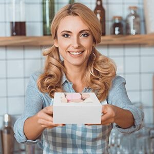 Colovis 30 Pcs White Bakery Boxes with Window, 6 X 6 X 3 Inches, White Paperboard Treat Boxes for Cookies, Pastry, Cookies, Strawberries, Macarons