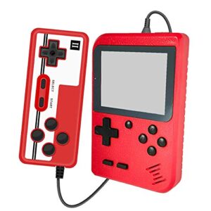 handheld game console retro mini game player with 400 classical fc games supporting 2 players & tv connection , gift birthday (game console red)