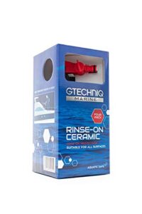 gtechniq marine rinse-on ceramic with hose attachment, protective marine ceramic coating for gelcoat, topcoat, glass, metal, plexiglass, repels dirt and water, 4 x 500ml - 3 months protection