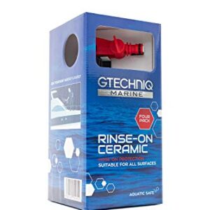 Gtechniq Marine Rinse-On Ceramic with Hose Attachment, Protective Marine Ceramic Coating for Gelcoat, Topcoat, Glass, Metal, Plexiglass, Repels Dirt and Water, 4 x 500ml - 3 Months Protection