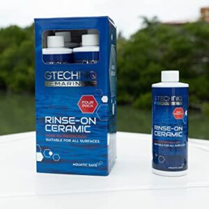 Gtechniq Marine Rinse-On Ceramic with Hose Attachment, Protective Marine Ceramic Coating for Gelcoat, Topcoat, Glass, Metal, Plexiglass, Repels Dirt and Water, 4 x 500ml - 3 Months Protection