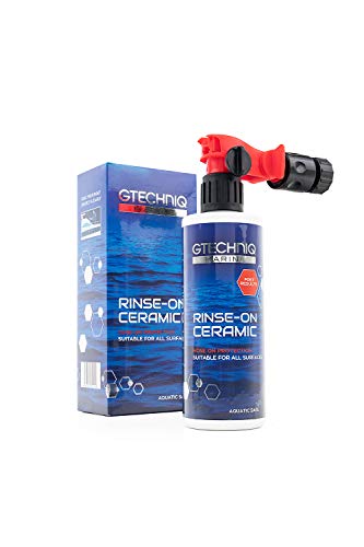 Gtechniq Marine Rinse-On Ceramic with Hose Attachment, Protective Marine Ceramic Coating for Gelcoat, Topcoat, Glass, Metal, Plexiglass, Repels Dirt and Water, 4 x 500ml - 3 Months Protection
