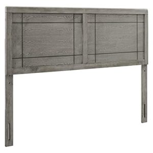 modway archie wood full headboard in gray