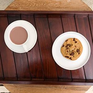 Bamboo Land- Large Wooden Serving Tray, 20”x14’’, Dark Brown, Trays for Serving Food, Wooden Trays for Decor, Breakfast Tray, Serving Tray with Handles, Wood Serving Tray, Food Serving Tray