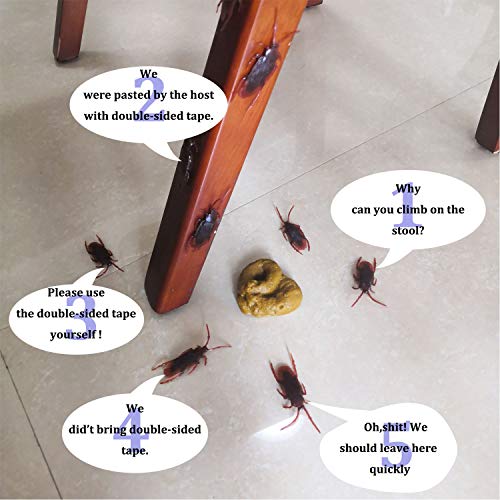 HUJIU 2PCS Fake Poop and 24PCS Fake Roach Pranks for Adults Gag Gift Realistic Mischief Novelty Toys for Joke Trick Halloween April Fool’s Day Party