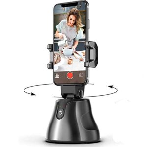 selfie stick tripod 360°rotation auto smart face & object tracking cell phone tripod holder for video recording, work with tripod for iphone android