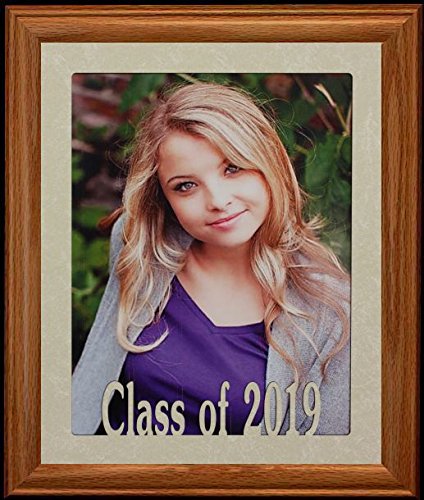 8x10 Class of 2021 (or ANY YEAR) Portrait or Landscape Senior/Graduate School Photo Keepsake Frame ~ Laser Cut Cream Mat with Frame