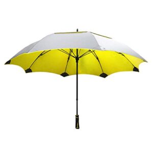suntek | solaire 62" umbrella | windproof & waterproof umbrellas with vented double canopy | reflective uv protection | large umbrella for golf, sport, & travel (yellow)