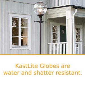 KastLite 16" Clear Acrylic Lamp Post Globe | Smooth Textured with 5.25" Neckless Opening | Manufactured in the USA