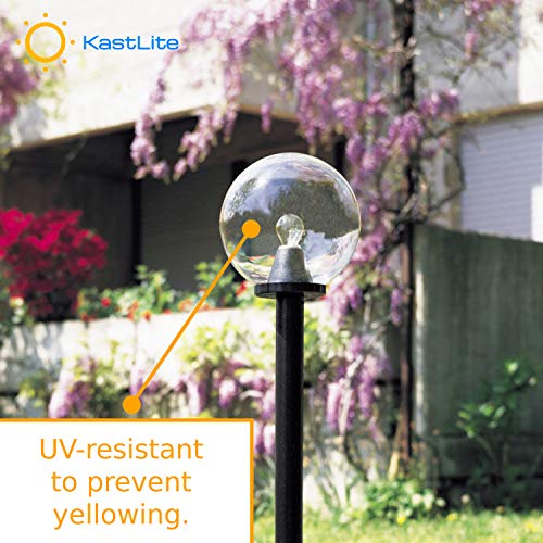 KastLite 16" Clear Acrylic Lamp Post Globe | Smooth Textured with 5.25" Neckless Opening | Manufactured in the USA