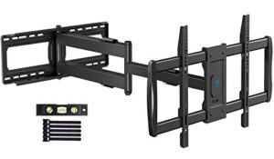 perlesmith long arm tv wall mount for 37-84 inch tvs, full motion tv mount with 42.72 inch extension articulating arm swivel and tilt, max vesa 600x400mm, holds up to 132 lbs, 16”,18”, 24” studs