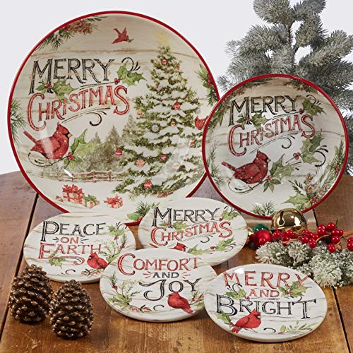 Certified International Evergreen Christmas Rectangular Platter, Multicolored