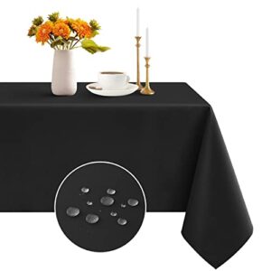 romanstile rectangle tablecloth - waterproof and wrinkle resistant washable polyester table cloth for kitchen dining/party/wedding indoor and outdoor use (60 x 84 inch,black)