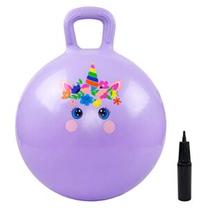 everich toy hopper ball, bouncing ball for kids, 18 inches jumping ball hoppity hop ball toys, bounce balls with handles for kids for boys and girls gifts