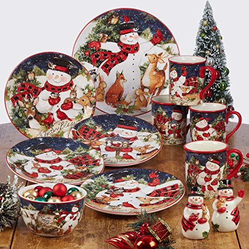 Certified International Magic of Christmas Santa 11" Dinner Plates, Set of 4, Multicolored