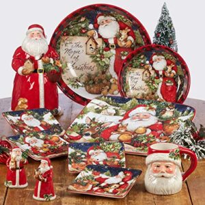 Certified International Magic of Christmas Santa 11" Dinner Plates, Set of 4, Multicolored