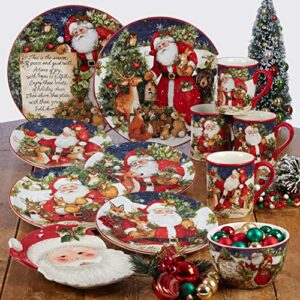 Certified International Magic of Christmas Santa 11" Dinner Plates, Set of 4, Multicolored