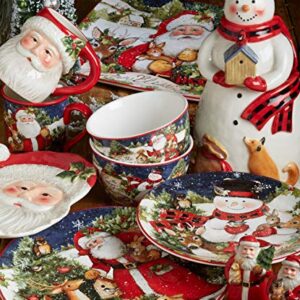 Certified International Magic of Christmas Santa 11" Dinner Plates, Set of 4, Multicolored