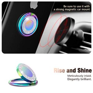 Allengel Cell Phone Ring Holder Finger Kickstand, Bling Pop Phone Ring Grip & Stand, Compatible with iPhone and Most Android Phone (Colorful, Rainbow)