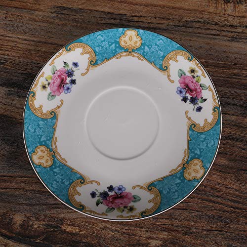 fanquare English Porcelain Tea for One Set, Floral Teapot with Cup, Blue Tea Cup and Saucer Set