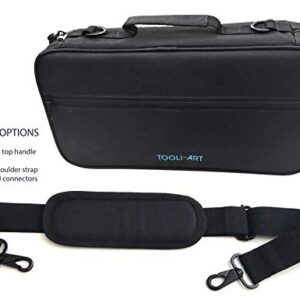 TOOLI-ART Marker & Pen Carrying Case -120 Slots, Canvas, Extra Pockets, Trolley Sleeve, Removable Shoulder Strap, For Most Markers (up to 15mm Diameter), Lipstick, Etc. Black