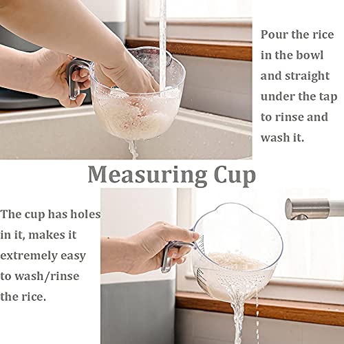 CREAMOON 23Lbs Rice Dispenser Cereal Dispenser Countertop Large Sealed Grain Container Dry Food Dispenser Rice Bucket Rice Storage Box Grain Storage with Lid Measuring Cup