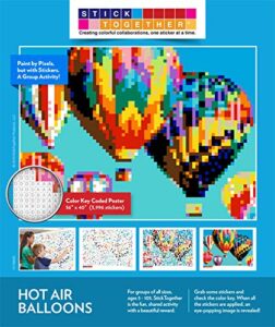 huge mosaic puzzle poster kits | group project | no mess paint by sticker | stay at home activity | classroom | one sticker at a time! | large hot air balloon | learning fun | 40” x 36” giant poster