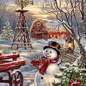 Springbok 500 Piece Jigsaw Puzzle Winter Windmill - Made in USA