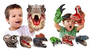 dinosaur toys puppets for kids, t rex dinosaur playset toys dino claw for boys, 6 pcs